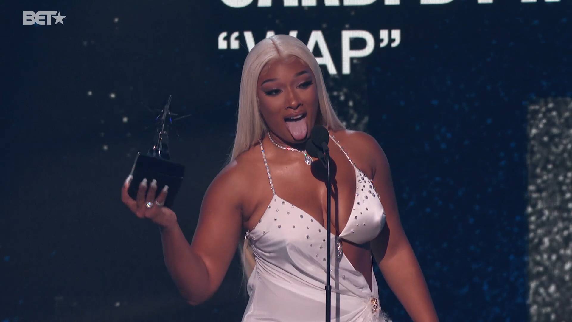 Cardi B and Megan Thee Stallion win the award for Video of the Year for their music video "WAP."