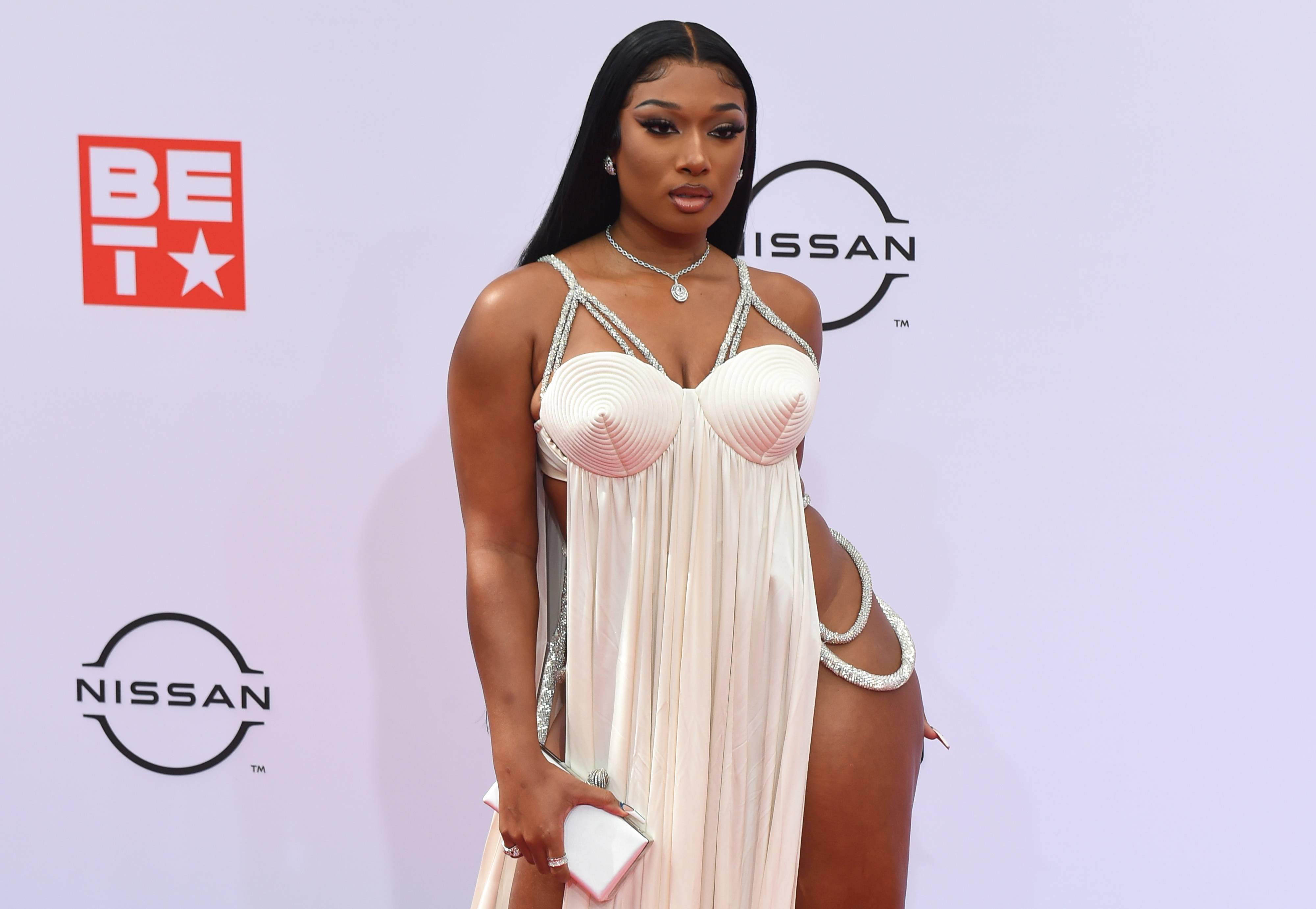 LOS ANGELES, CALIFORNIA - JUNE 27: Recording Artist Megan Thee Stallion attends the 2021 BET Awards at the Microsoft Theater on June 27, 2021 in Los Angeles, California. (Photo by Aaron J. Thornton/Getty Images)