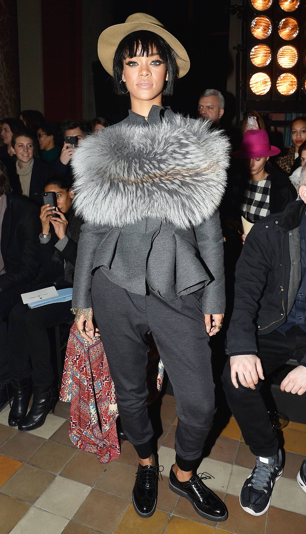 Rihanna Sits Front Row at the Off-White Show at Paris Fashion Week