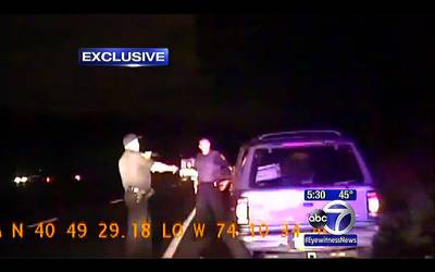 Video Proves Innocence of New Jersey Man - Criminal charges against Marcus Jeter, 30, of New Jersey have been cleared after a police dashcam video showing him being punched by a police officer during a stop surfaced. Two officers have now been indicted for falsifying evidence and one on assault. A third officer pleaded guilty to tampering with evidence.&nbsp;(Photo: ABC7/WABC TV NY)(Photo: ABC7/WABC TV NY)