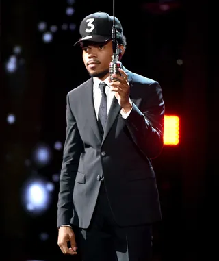 Chance the Rapper - Rap’s favorite independent rapper appeared in a We Are Here Movement video along with Alicia Keys, Rihanna and Beyoncé. The video featured 23 ways Black people could get killed in America, reminding us the danger the community may face daily just because of the color of their skin. His line was “making eye contact,” in reference to the death of Freddie Gray.&nbsp;(Photo: Kevin Winter/Getty Images)