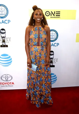 2017: The award-winning actress and producer glowed in a floral maxi dress. - (Photo by David Livingston/Getty Images)