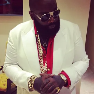 Rick Ross @richforever - Rick Ross is boss certified decked out in gold chains and his signature stunna shades as he celebrates his 37th birthday. This was obviously taken before he escaped the unfortunate drive-by shooting. (Photo: instagram/richforever)