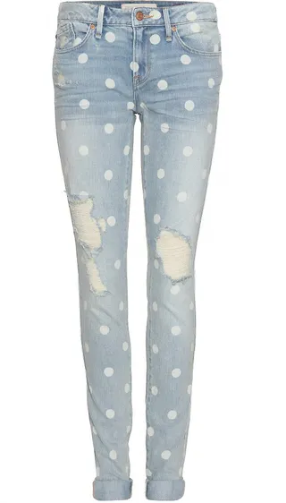 Marc by Marc Jacobs Polka-Dot Jeans - Team colors not required. Have fun and play up your look with polka-dot stamped distressed denim. Aren't these fly?  (Photo: Marc Jacobs)
