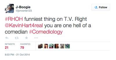 #Comediology - We're not sure what #Comediology is, but Kevin's got it!(Photo: J-Boogie via Twitter)