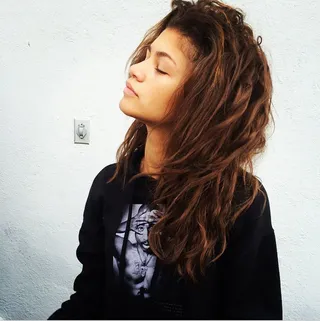 Zendaya @zendaya - The starlet channels her inner lioness and lets her hair down. Chill days call for #nomakeup.(Photo: Zendaya via Instagram)
