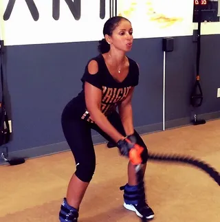 Mya @kissmya - "Not gonna lie... this s**t hurts! Training w/@nickdowork at Bio Mechanix."Ever hit the ropes? This is a mean workout guaranteed to leave you lean. Be prepared to sweat. (Photo: Mya via Instagram)