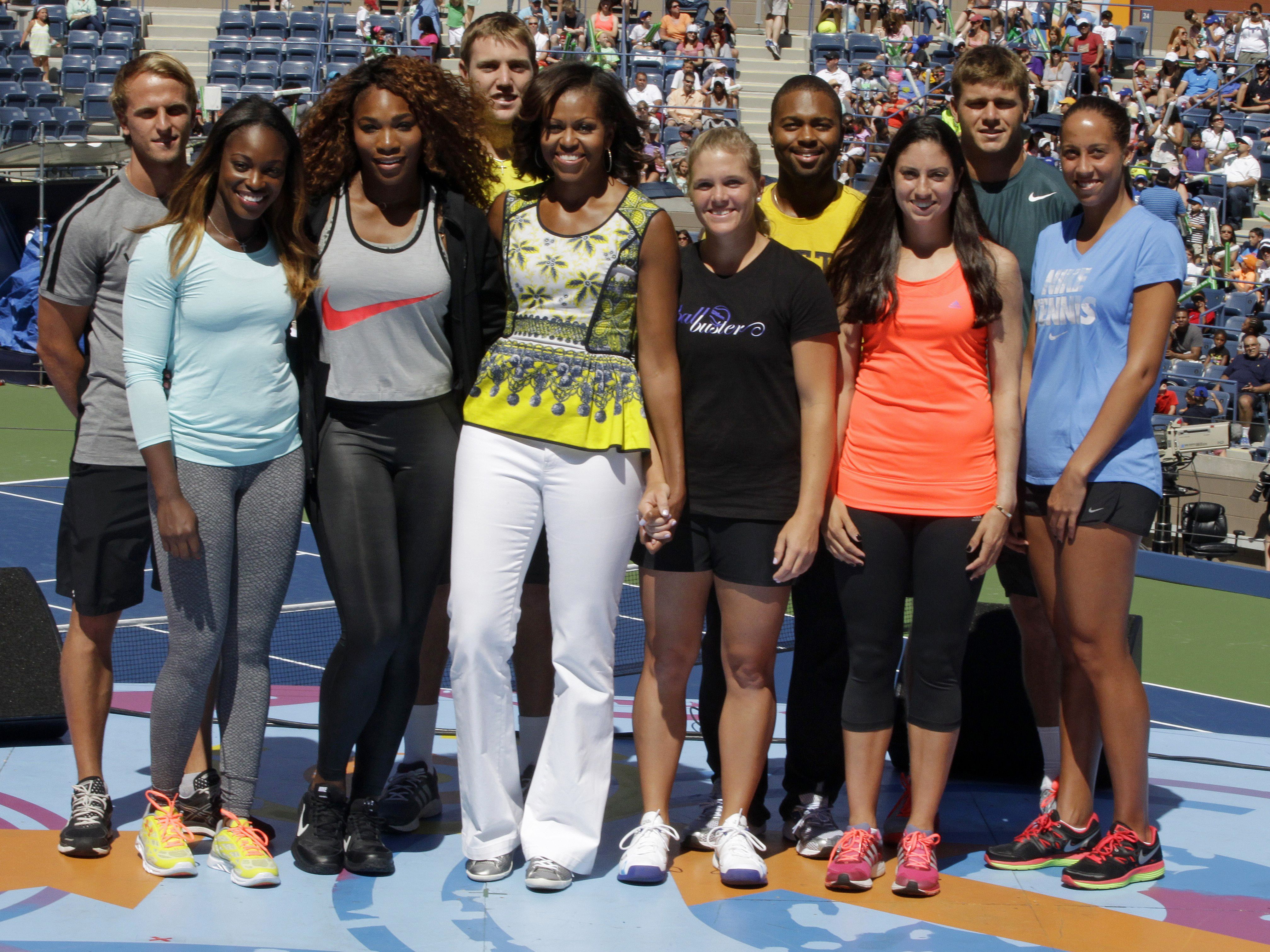 Michelle Obama Touts Tennis at US Open Kids Day News BET