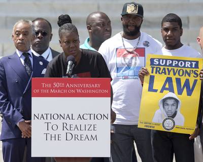 Trayvon's Mother, Sybrina Fulton - &quot;Trayvon Martin was my son. But he's not just my son, he's all of our sons. We have to protect our children,&quot; said Sybrina Fulton, the mother of Trayvon Martin, who was killed by George Zimmerman in February 2012. (Photo: AP Photo/Carolyn Kaster)