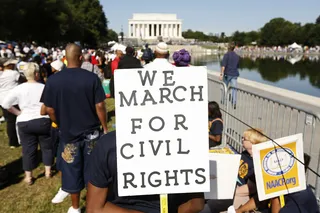 Civil Rights - BET.com takes a look at some of the signs from the 50th anniversary of the 1963 March on Washington for Jobs and Freedom at the Lincoln Memorial.&nbsp; (Photo: REUTERS/Kevin Lamarque)