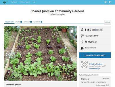 Charles Junction Community Gardens  - Child-welfare advocate, author and activist Dorothy Pitman Hughes launched the Charles Junction Community Gardens crowdfunding campaign with Black Crowdfunding. The campaign is designed to encourage families to grow and produce their own food. With more than 40 days left until the campaign ends, Hughes has raised $150 out of her $5,000 goal.(Photo: Charles Junction Community Gardens via Black Crowdfunding)