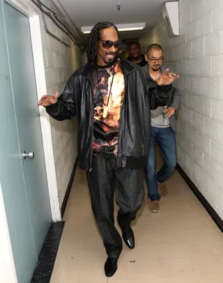 Swag Him Out - Uncle Snoop gets ready to takeover 106.&nbsp;(Photo: Bennett Raglin/BET/Getty Images for BET)