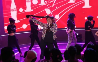 Whip That Hair - Wild Out Wednesday contestants Love Jones Girlz whip their hair back and forth on 106. (Photo: Bennett Raglin/BET/Getty Images for BET)