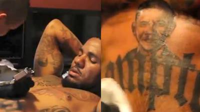 President Obama - Even President Obama has gotten a shout out from the rapper! &nbsp;He recently had a portrait of Obama's face tattooed on his chest. (Photo: SamboSliceBeats via YouTube)