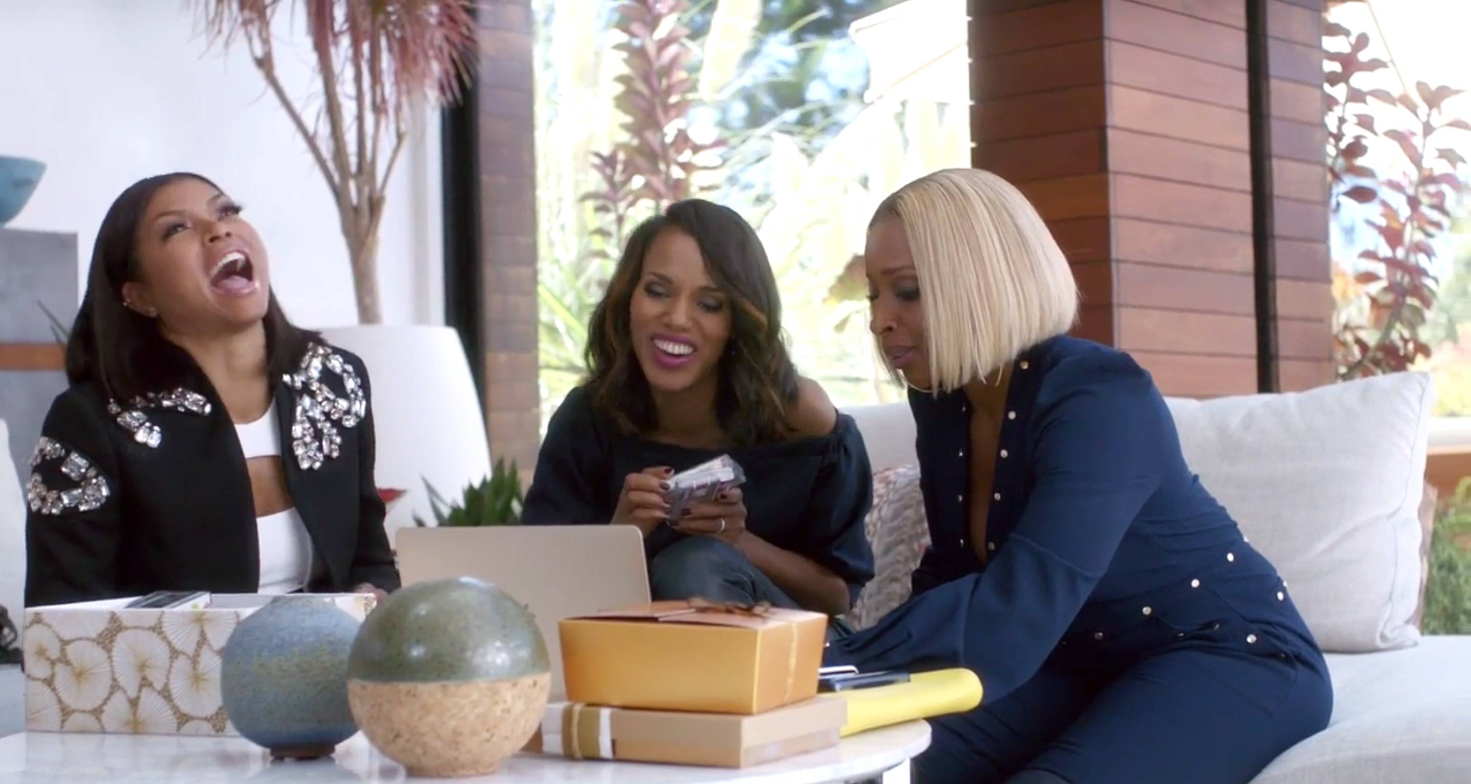 In Tune With the Music  - Every black girl's favorite commercial features&nbsp;Taraji P. Henson, the queen of hip-hop soul Mary J. Blige and Scandal's very own Kerry Washington. Apple definitely made our reality come alive right on our TV screens. (Photo: Apple Music)