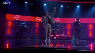 Tone Stith performs his song "FWM" from the BET Amplified Music stage, presented by Nissan.
