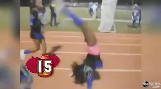 Atlanta Cheerleader Attempts to Make Guinness Book - Can you do 44 backflips in 34 seconds? Well Mikalya Clark can.&nbsp; The West Lake High School cheerleader attempted to make the Guinness Book of World Records with her amazing athleticism but unfortunately there was no Guinness Book rep on hand to verify her backflip record.(Photo: ABC)