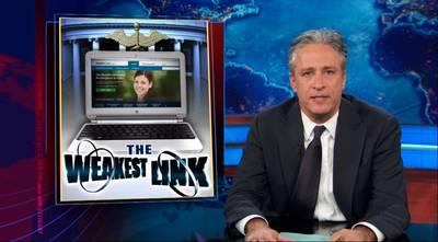 No Joke - “The whole point of websites is to design them so that it is nearly impossible to not sign up for something,” said comedian John Stewart in a scathing criticism of healthcare.gov. Citing sites like Amazon.com that can trick people into buying six seasons of Night Court on DVD, he asked, “How are Democrats gonna spin this turd?”   (Photo: Courtesy of the Daily Show)