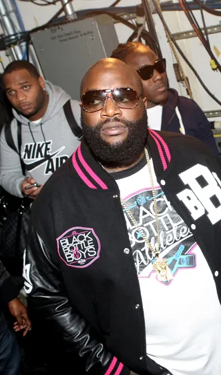 The Bawse - Recording artist Rick Ross is too smooth backstage on 106. (Photo: Bennett Raglin/BET/Getty Images for BET)