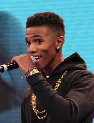 Huh? - Recording artist B Smyth answering questions on 106. (Photo: Bennett Raglin/BET/Getty Images for BET)