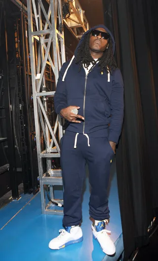 Hoodies On! - Recording artist Ace Hood rockin' a hoody backstage on 106. (Photo: Bennett Raglin/BET/Getty Images for BET)