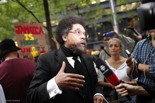 Big Names Go Mainstream - Dr. Cornel West is the third celebrity in the past 24 hours to visit the Occupy Wall Street protests in Zuccotti Park. Actress Susan Sarandon and filmmaker Michael Moore have also marched in solidarity.\r\r(Photo: Raymond Haddad)