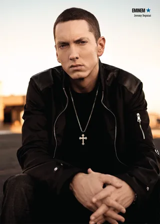 Eminem - Em's record-breaking chart successes, intricate rhyme patterns and shock-and-awe bluntness on the mic have all set new standards for hip hop. His reach and, yes, his race, have helped hip hop culture fully saturate mainstream, suburban America. (Photo:&nbsp; As featured in &quot;Hip Hop - A Cultural Odyssey&quot; by Jeremy Deputat)