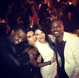 Fun Times - Kendall Jenner also shared this moment with a festive Kanye West and Kim Kardashian at her family's party.   (Photo: instagram/kendalljenner)