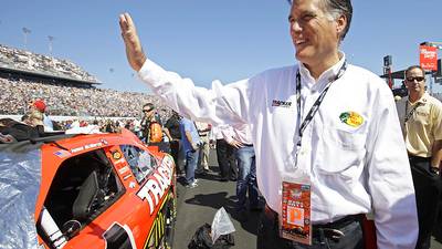 Mitt Romney - &quot;I have some friends who are NASCAR team owners,&quot; said Romney when asked whether he follows NASCAR. (Photo: AP Photo/Lynne Sladky)