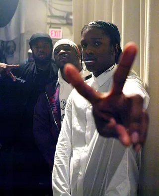 Trill - A$AP Rocky and crew backstage at 106 &amp; Party, December 31, 2012.&nbsp; (Photo: Randy Smith / BET)