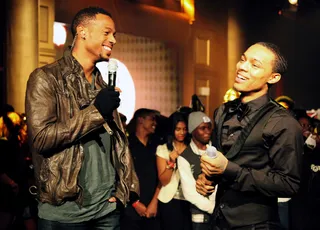 You Crazy - Marlon Wayans and Bow Wow at 106 &amp; Party, December 31, 2012. (Photo: Randy Smith / BET)