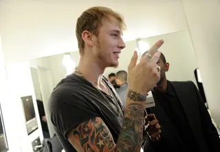 Told Ya - MGK backstage at 106 &amp; Party, December 31, 2012. (Photo: John Ricard / BET)