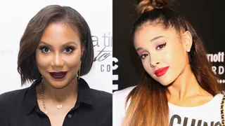Tamar Braxton says Ariana Grande is definitely no Mariah Carey: - “I just have my own opinion because everybody says she’s the new Mariah, but I don’t agree with them because Mariah’s my icon. So there’s one Mariah! But Ariana can sing her face off.”(Photos from left: Cooper Neill/Getty Images for MegaFest, Tommaso Boddi/Getty Images for Republic Records)