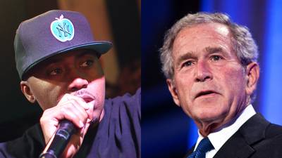 Hate Bush Now - In April 2007 while performing in Toronto, God's Son called for President Bush's head on a silver platter if he eventually got the chance to rule the world. On Nas's&nbsp;track &quot;What Goes Around&quot; off Stillmatic,&nbsp;he also pointed his scope with, &quot;What is destined shall be / George Bush killer 'til George Bush kills me.&quot;(Photos from left: Bennett Raglin/Getty Images for Sprite, Brendan Hoffman/Getty Images)