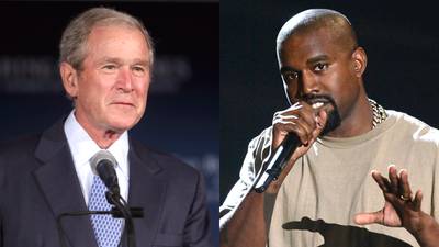 MCs Who Checked Dubya - September 2 marks the 10-year anniversary of&nbsp;Kanye West putting former President George W. Bush on blast for his slow respsonse and lack of urgency during Hurricane Katrina. Who will ever forget Ye going off script during NBC's live broadcast relief fund and declaring, &quot;George Bush doesn't care about Black people&quot;?&nbsp;Count this as one of Ye's most heroic moments, but he wasn't the only MC to pull Bush's card. Read on and see who else had no so flattering words for the former Commander-in-Chief. — Michael Harris (@IceblueVA)(Photos from left: Chip Somodevilla/Getty Images, Kevork Djansezian/Getty Images)