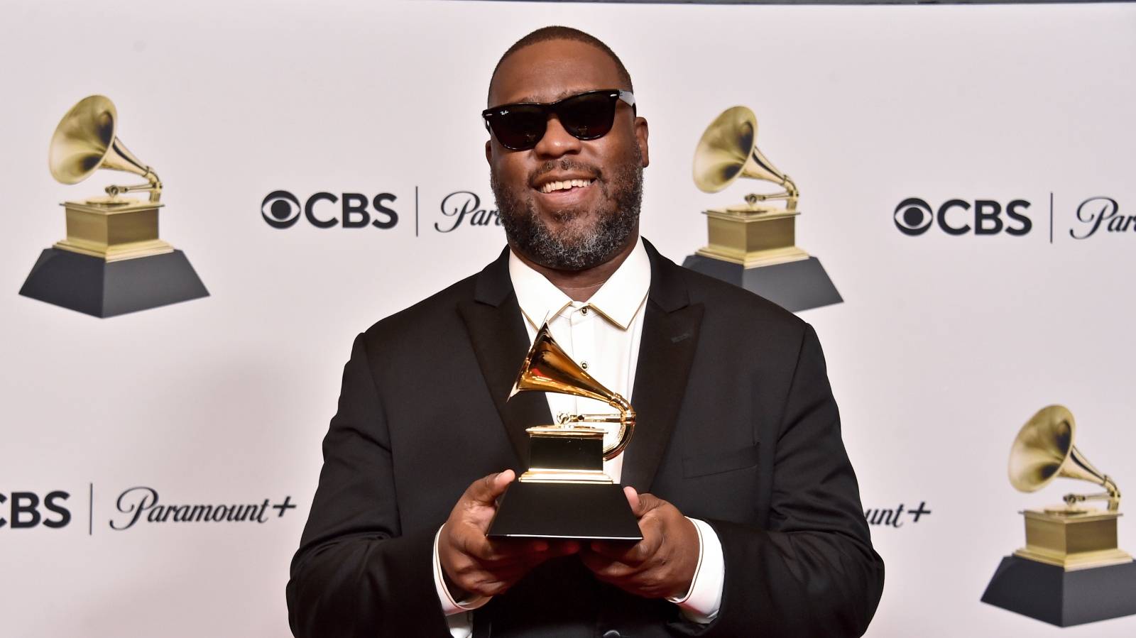  Robert Glasper poses with the Best Rap Album award for "Black Radio III" in the press room during the 65th GRAMMY Awards at Crypto.com Arena on February 05, 2023 in Los Angeles, California.  