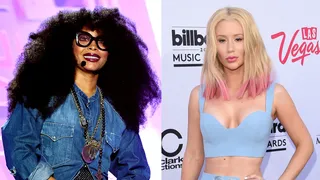 Erykah Badu says inviting&nbsp;Iggy Azalea&nbsp;to the Soul Train Awards doesn't violate the event's &quot;no rap&quot; policy: - &quot;Yeah. Hey. Oh…no, no, no, you can come because what you’re doing is DEFINITELY not rap. In fact, I’m going to send an Uber for you right now.”(Photos from left: Ethan Miller/BET/Getty Images for BET, Jason Merritt/Getty Images)