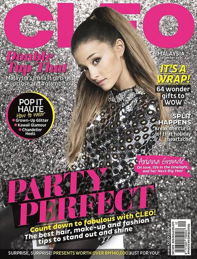 Ariana Grande on Cleo Malaysia - According to the cover line, the “Focus” singer is dishing about “love, life in the limelight and her next big year” with the Malaysian magazine. Raise your hand if you’re stoked to see what this pint-size powerhouse pulls out for 2016. (Photo: Cleo Magazine, December 2015)