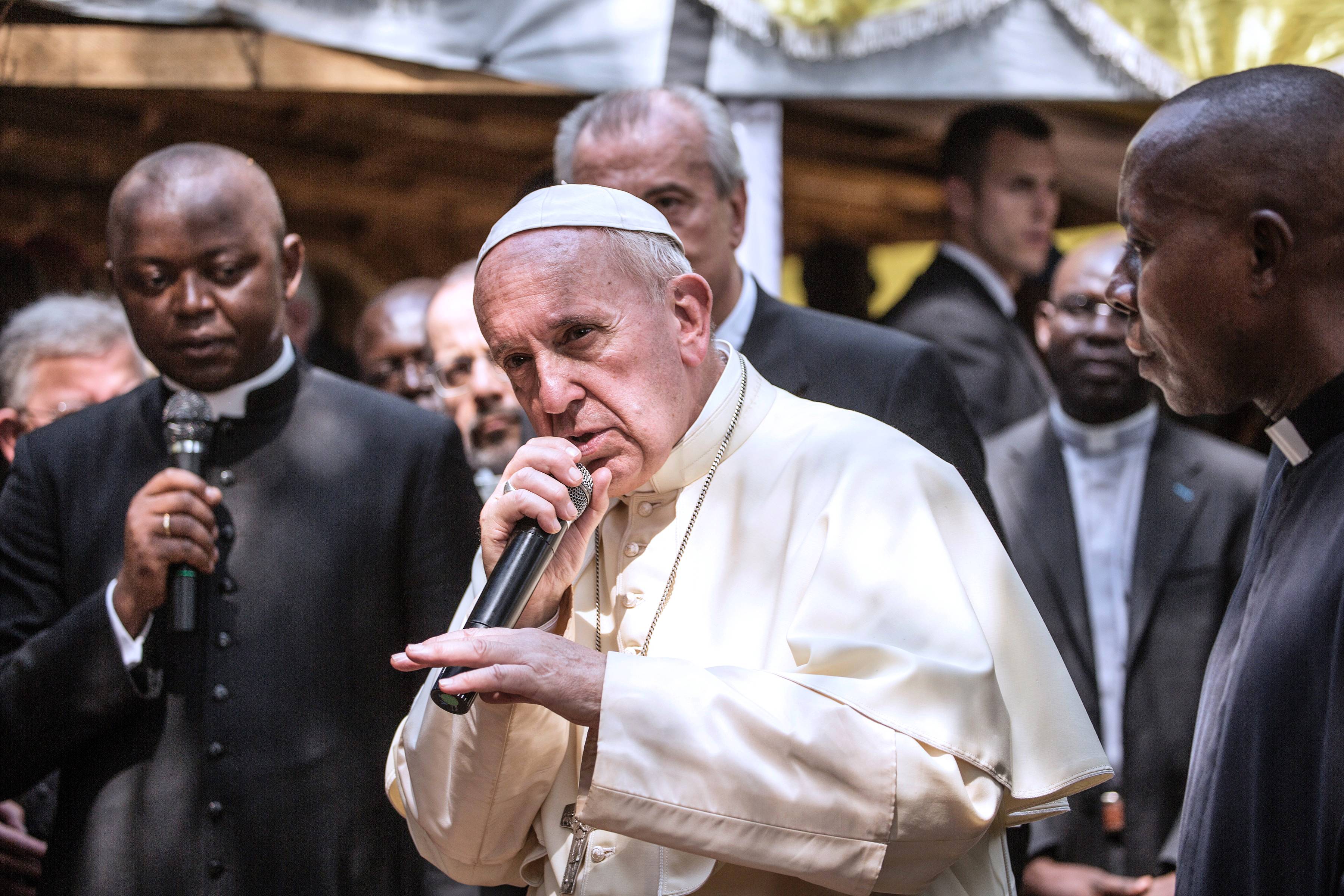 All I Need Is One Mic - All it took was one photo. The Pope in mid sentence ideally saying something quite prophetic, but when it hit the web, none of that even mattered. Twitter lost its mind at Pope Francis' freestyle like stance and the rest was history. If you thought he just dished out blessings, you never seen the pope spit on the 8-mile beat. Check out the best of #Popebars and step your pen game up. -George Chapman, Jr.(Photo: GIANLUIGI GUERCIA/AFP/Getty Images)