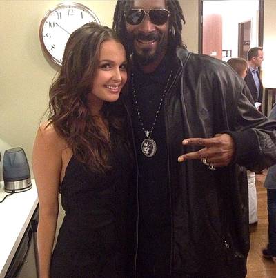 Snoop Dogg @snoopdogg - Here, Snoop Dogg cheeses for the cam with the stunningly beautiful Camilla Luddington, who just so happens to be the latest actress to take on the role of Lara Croft in the Tomb Raider film franchise. (Photo: Instagram via Snoop Lion)