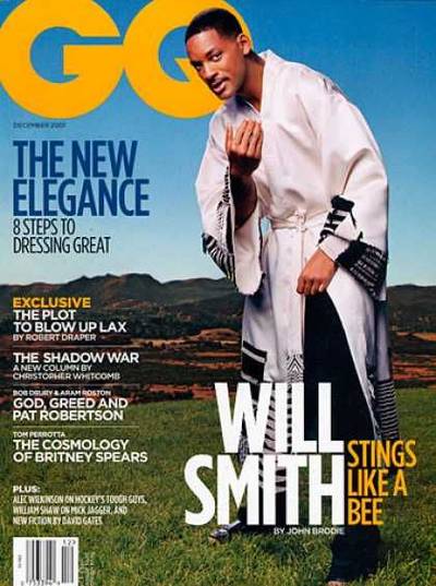Will Smith - Will Smith was honored on GQ's Men of the Year cover in December 2001 alongside Britney Spears and Orlando Bloom. The issue was released shortly after Smith played renowned boxer Muhammad Ali in the film Ali. &nbsp;(Photo: GQ Magazine, December 2001)