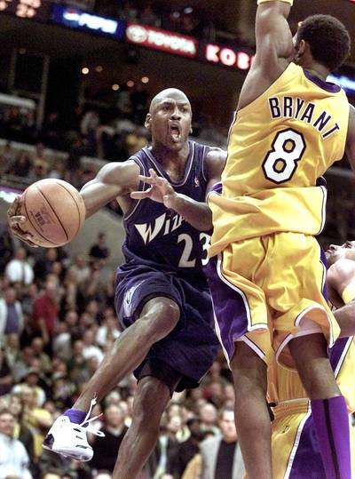 The Competitiveness Is Alive and Well - Yes, Kobe Bryant came within a ring shy of matching MJ's six, but the competitiveness was always there. Perhaps more than anyone else, Bryant matched Jordan's competitive streak, just like he did in this 1998 matchup — the last time Bryant faced Jordan, when Mike was with the Chicago Bulls.&nbsp;(Photo: Reuters/Adrees Latif/CORBIS)