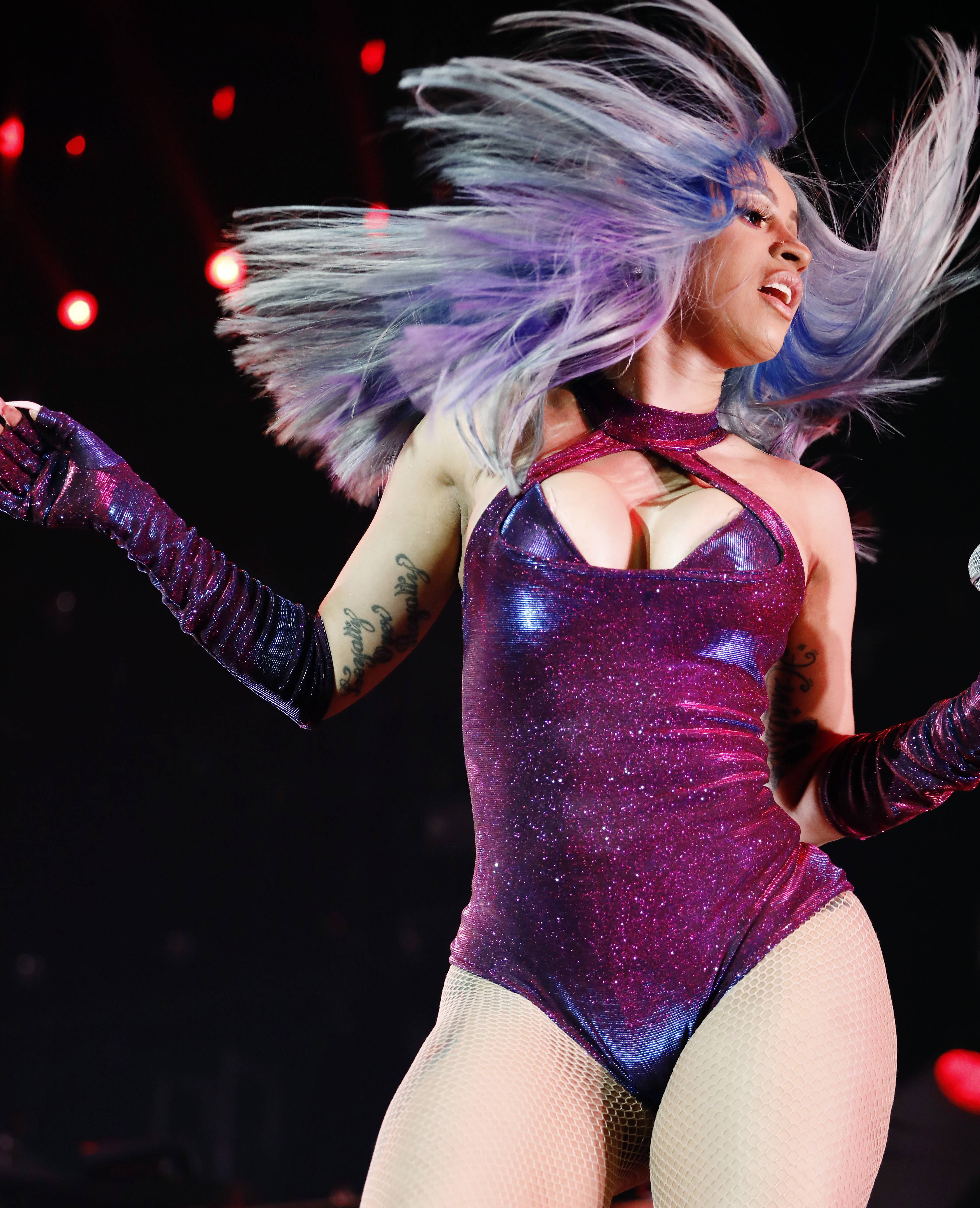 Cardi B Performs At The 2019 BET Experience In A Sexy Sparkly Bodysuit And  Fishnet Stockings | News | BET