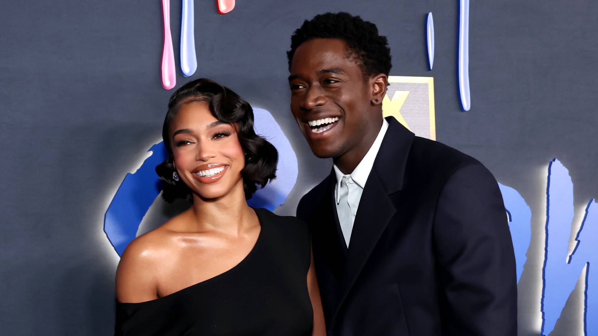 Lori Harvey and Damson Idris attend the Red Carpet Premiere Event for the Sixth and Final Season of FX's "Snowfall" at Academy Museum of Motion Pictures, Ted Mann Theater on February 15, 2023 in Los Angeles, California. 