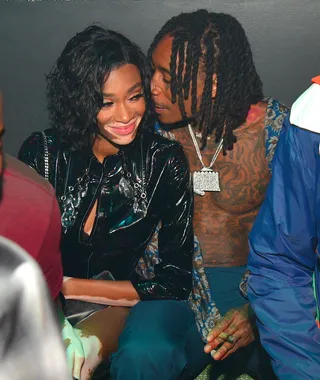Wiz Khalifa and Winnie Harlow - Boo'd up! Wiz Khalifa and Winnie Harlow can't seem to get enough of each other as they were seen once again cuddling up at one of his parties. (Photo: Prince Williams/Wire Image)