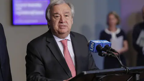 Portrait of Secretary-General Antonio Guterres at the United Nations in New York City, New York, June 18, 2019. (Photo by EuropaNewswire/Gado/Getty Images)