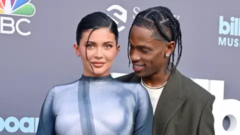 Kylie Jenner and Travis Scott attend the 2022 Billboard Music Awards at MGM Grand Garden Arena on May 15, 2022 in Las Vegas, Nevada. 