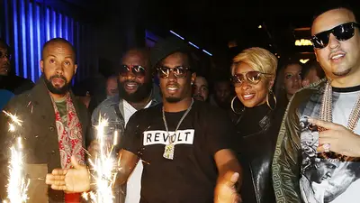 Sean "Diddy" Combs celebrates the REVOLT launch party with Rick Ross, Mary J. Blige, French Montana and more.