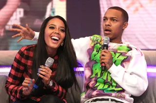 Whoa! - Hosts Angela Simmons and Bow Wow clownin' on 106. (Photo: Bennett Raglin/BET/Getty Images for BET)