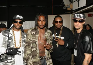 They're Back! - Bone Thugs-N-Harmony members stayed true to form backstage before their performance.  &nbsp;(Photo: Bennett Raglin/BET/Getty Images for BET)